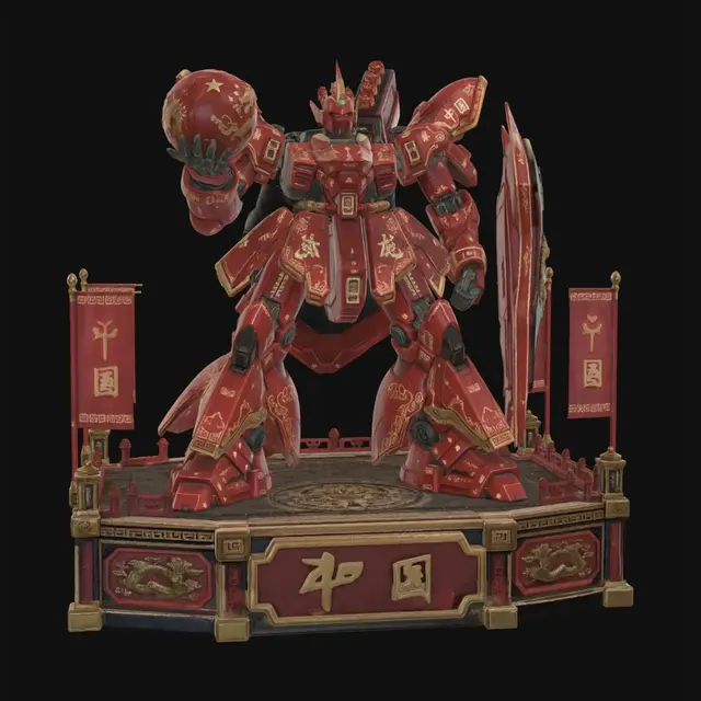3D model for Crimson Dragon Mech of China