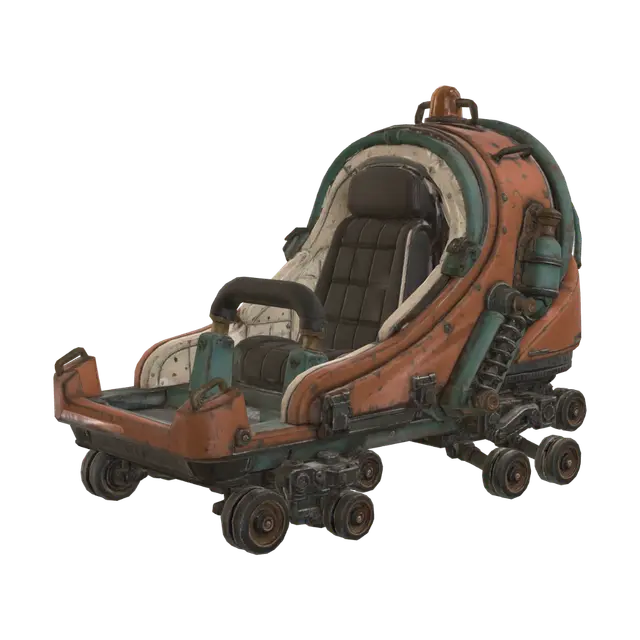 Rusty Orbital Pod 3D model, vytvořený pomocí AI