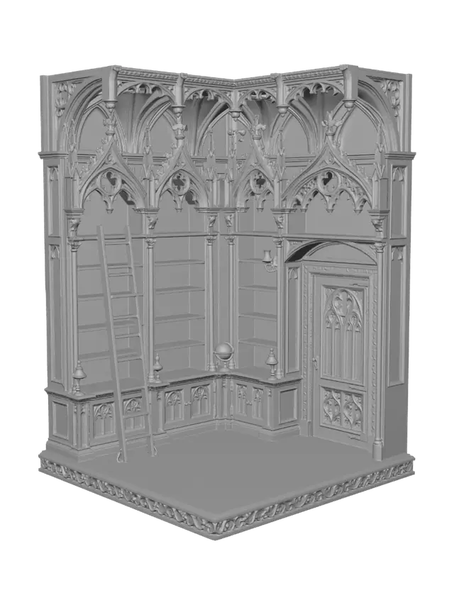 3D model for Gothic Library Miniature