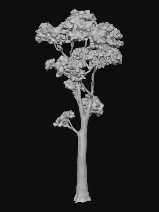 3D model for A green-brown medium tree. Unreal Engine 4. Low amount of vertices.