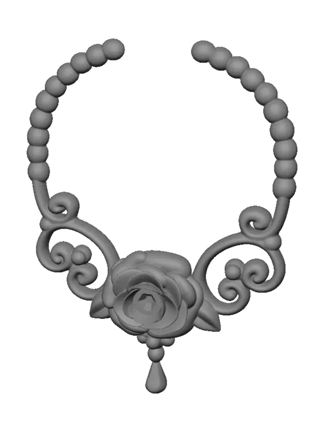 3D model for Purple Rose Pendant Necklace