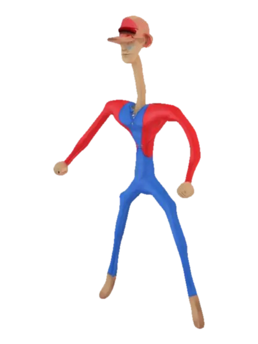 Stretchy Plumber 3D model, AI generated