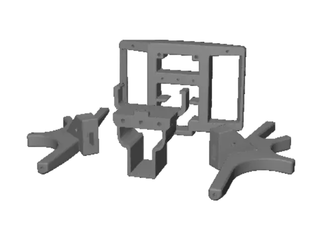 3D model for Three-arm plastic mounting brackets