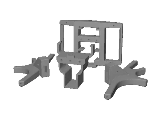 3D model for Three-arm plastic mounting brackets