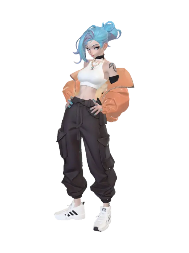 Neon Street Chic - Synthwave 3D model, vytvořený pomocí AI