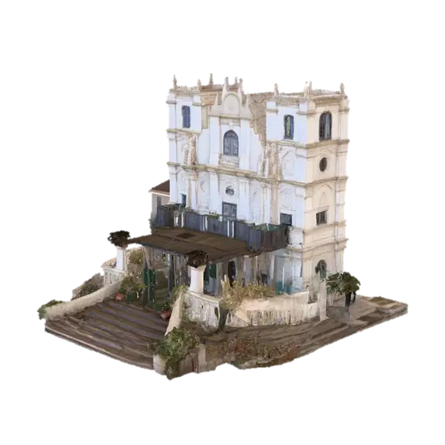 Goan Church - Colonial 3D model, vytvořený pomocí AI