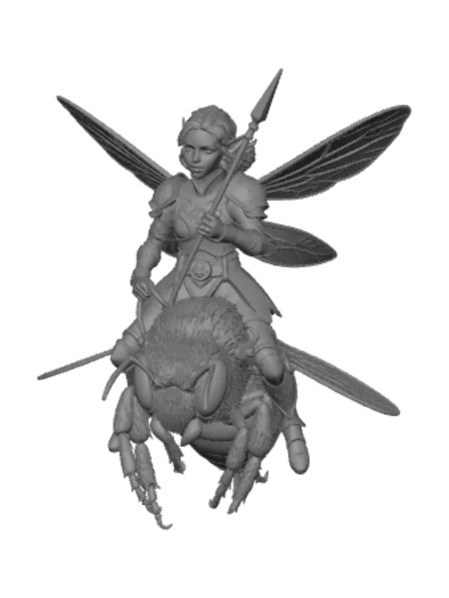 3D model for Azure Knight on a Buzzing Steed