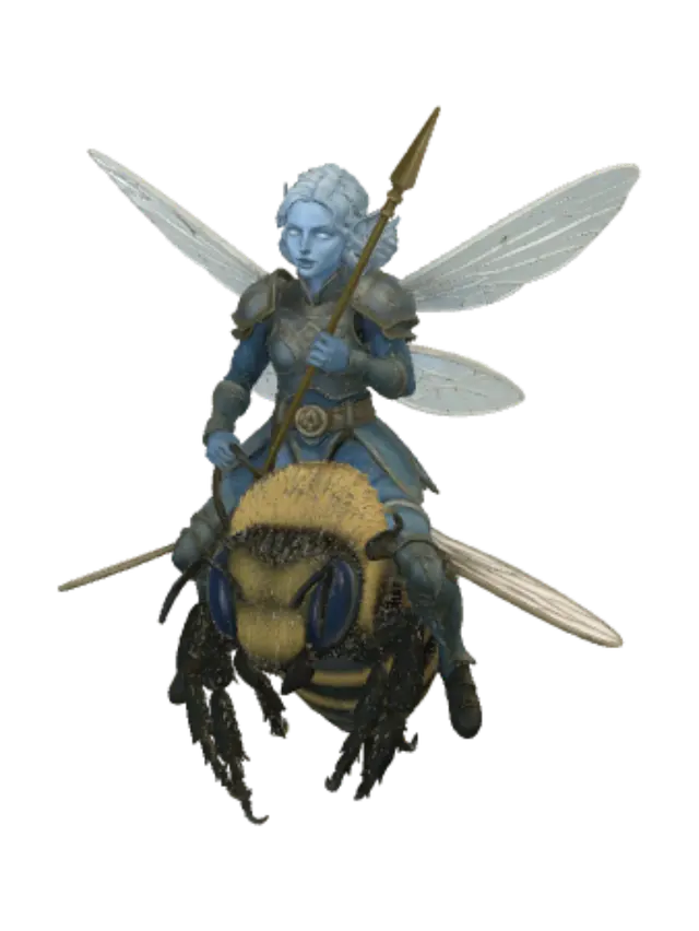 3D model for Azure Knight on a Buzzing Steed