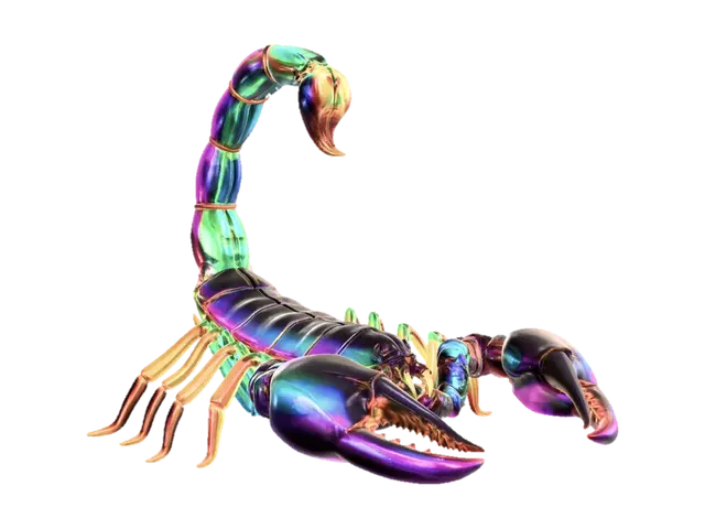 Prismatic Scorpion - Polygon 3D model, vytvořený pomocí AI