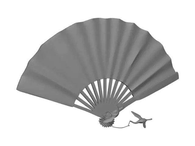 3D model for Crane on a Patterned Folding Fan