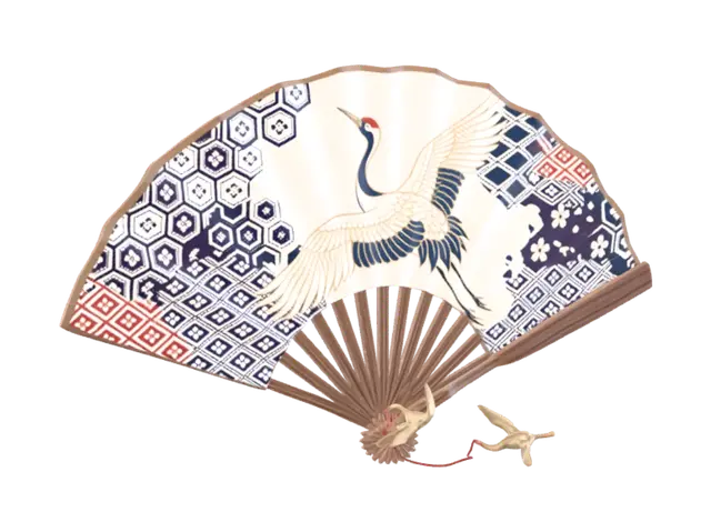 3D model for Crane on a Patterned Folding Fan