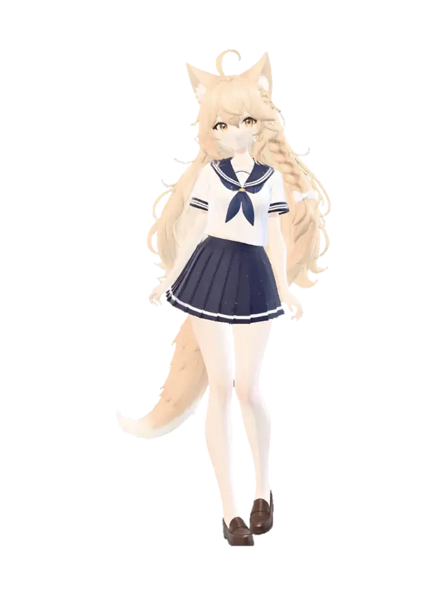 Golden Whisker Sailor 3D model, vytvořený pomocí AI