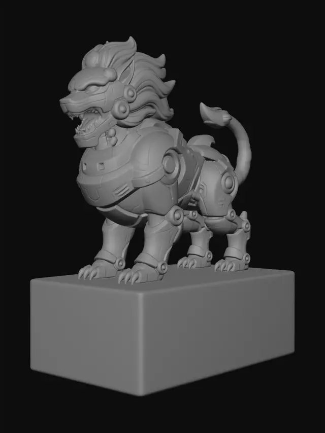 3D model for Crimson Guardian Lion