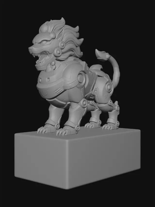 3D model for Crimson Guardian Lion