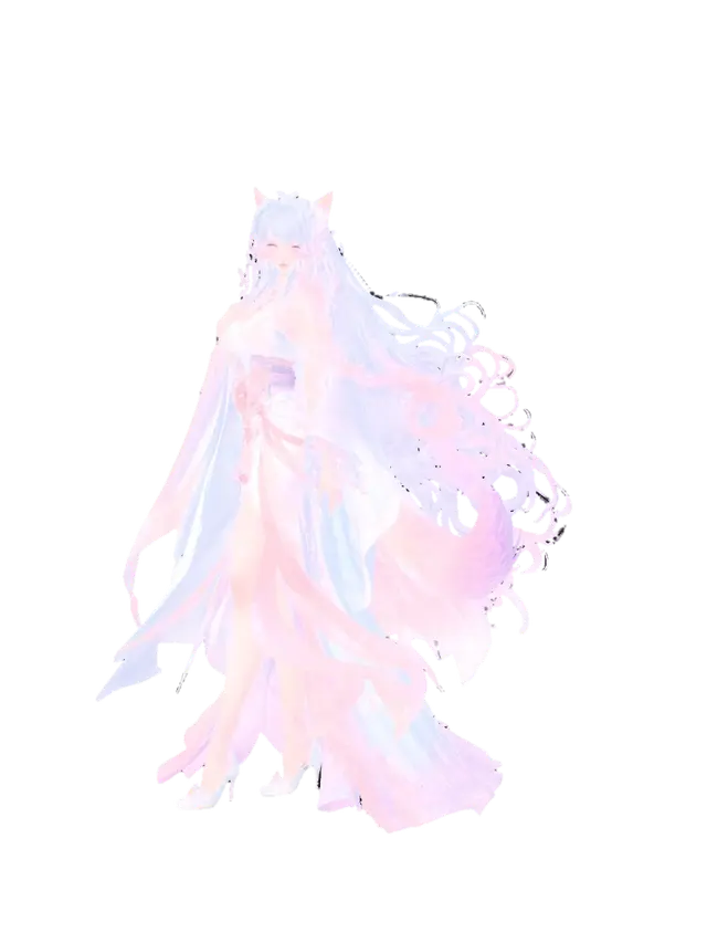 Ethereal Lilac Maiden 3D model, vytvořený pomocí AI