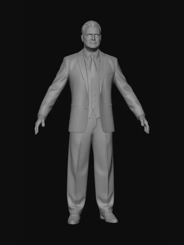 3D model for Gentleman in a Cream Suit