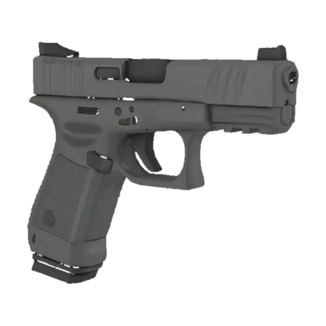 { "subject": "Cartoon-Realistic Glock 17", "style": ["stylized realism", "clean… 3D model, vytvořený pomocí AI