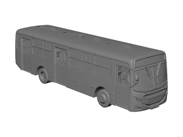 3D model for Blue and White City Bus
