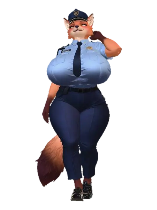 Officer Fox on Patrol - Detection 3D model, vytvořený pomocí AI