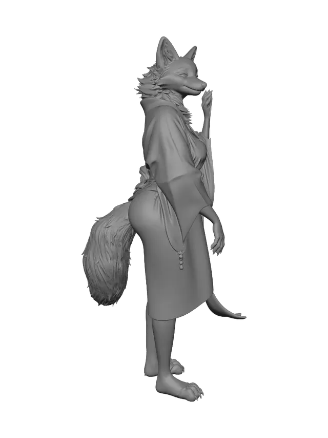 3D model for Pink Kimono Fox