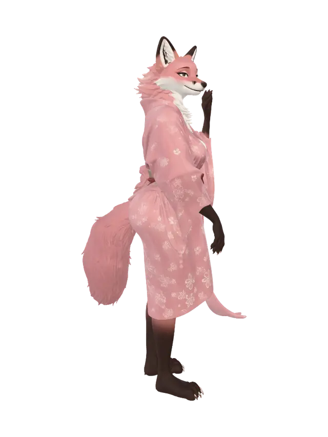 3D model for Pink Kimono Fox