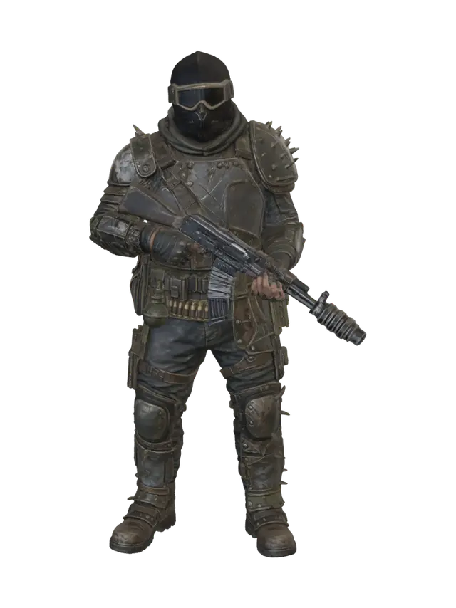 Post-Apoc Rifleman The Grunt - Ak47 3D model, vytvořený pomocí AI