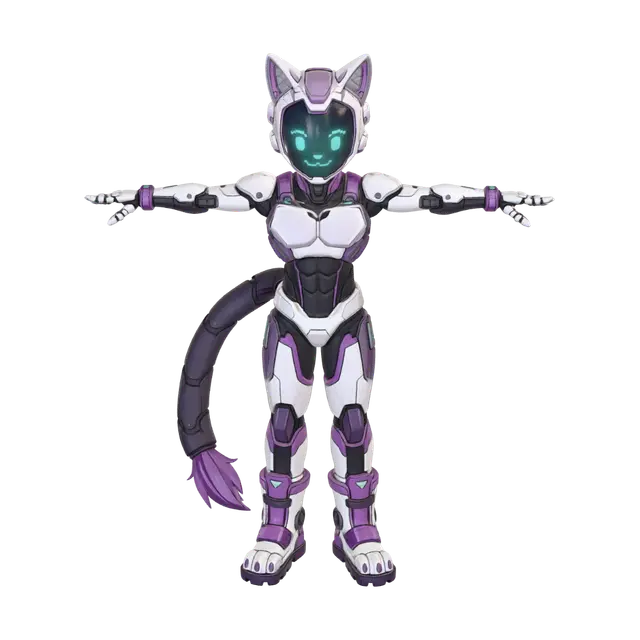 3D model for Violet MechaCat