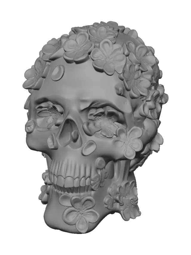 3D model for Floral Skull Bust