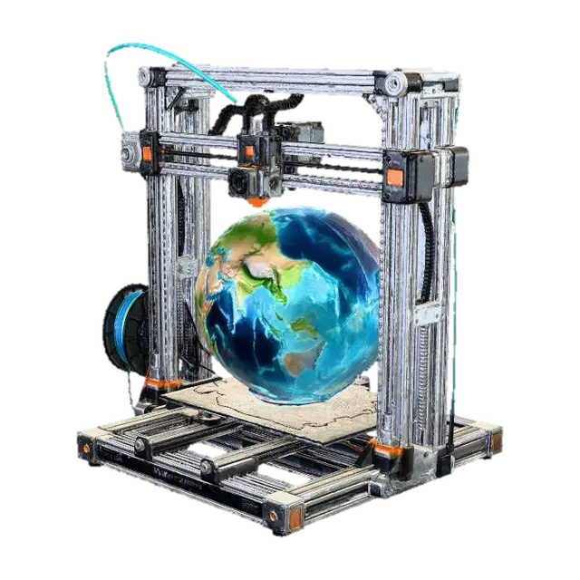 Modelo 3D de Planet Printer, gerado por IA