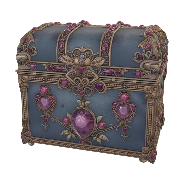 Jeweled Treasure Chest - Jewels 3D model, vytvořený pomocí AI