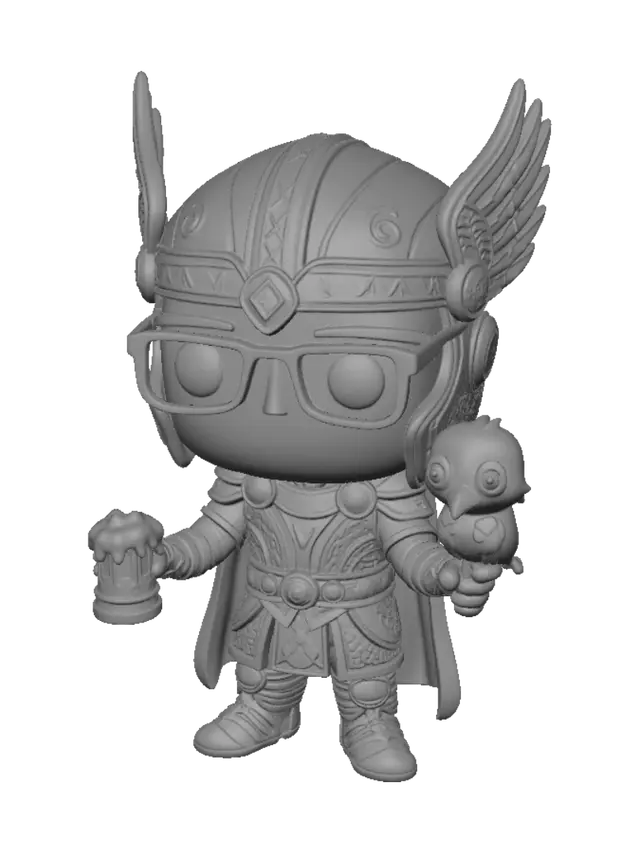 3D model for Winged Viking with Raven