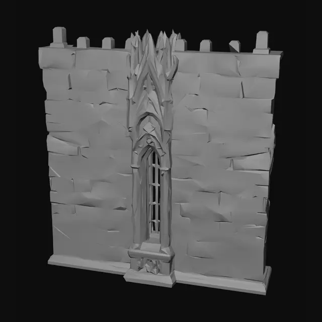 3D model for Gothic Window in a Stone Wall