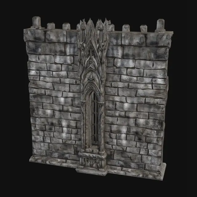 3D model for Gothic Window in a Stone Wall