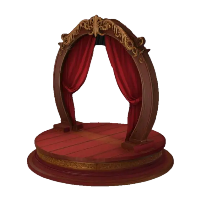 The Wooden Stage - Show 3D model, vytvořený pomocí AI