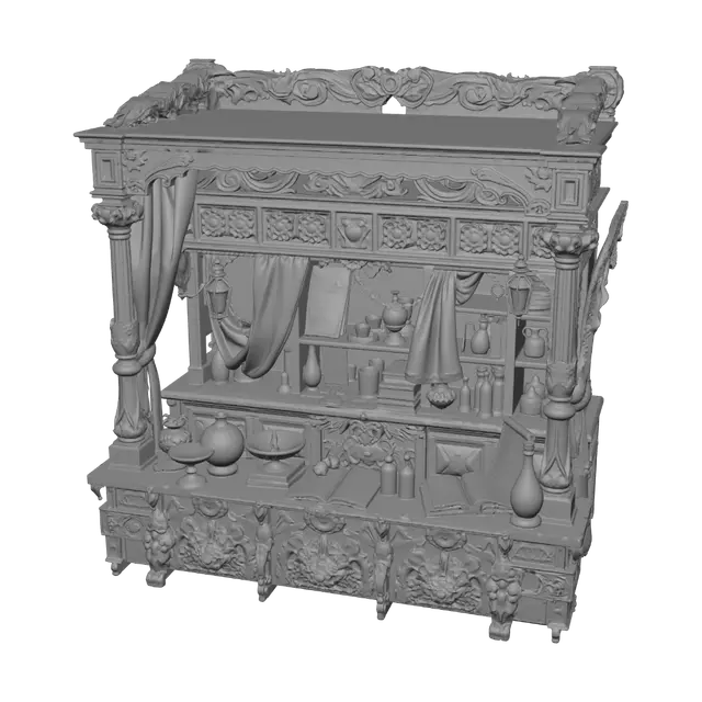 3D model for Create a mysterious wizard's stall for me.