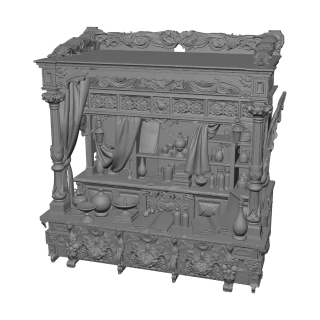 3D model for Create a mysterious wizard's stall for me.