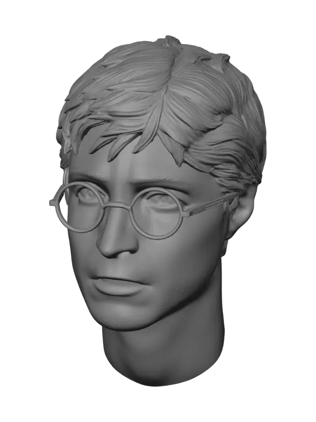 3D model for Portrait of a Young Student with Round Glasses