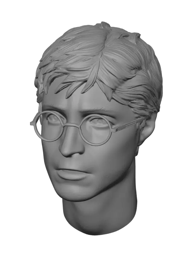 3D model for Portrait of a Young Student with Round Glasses