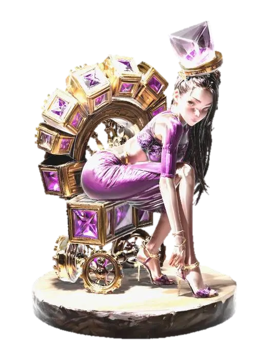 The Princess of Amethyst - Highheels 3D model, vytvořený pomocí AI