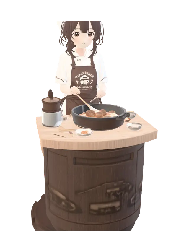 Meatball Stew in a Cozy Kitchen - Soup 3D model, vytvořený pomocí AI