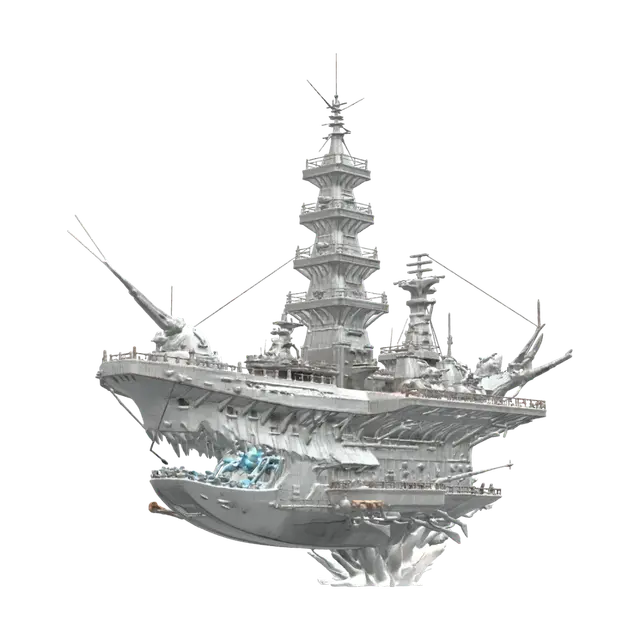 Modello 3D Skyborne Leviathan, generato dall’IA