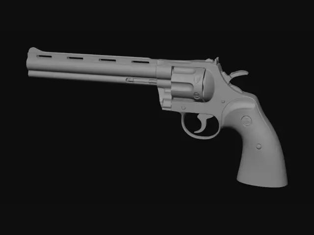 3D model for Long Barrel Revolver