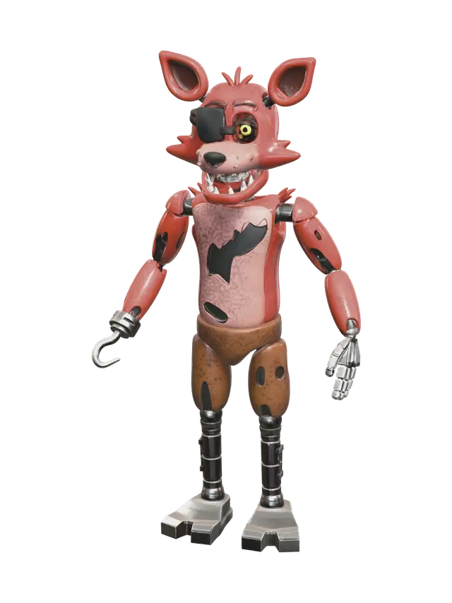 Fnaf Movie Foxy 3D model, vytvořený pomocí AI