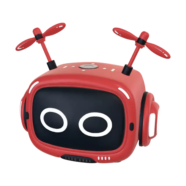Propeller Head Bot 3D model, vytvořený pomocí AI