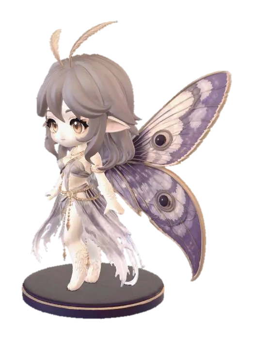 Lilac Dreamwing 3D model, vytvořený pomocí AI