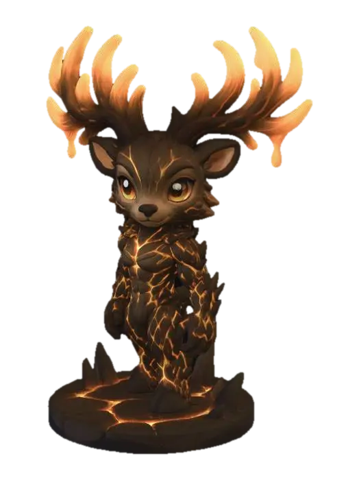 Emberthorn Stag - Fantasycreature 3D model, vytvořený pomocí AI