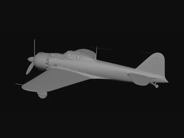3D model for Mitsubishi A6M Zero Top-Down View