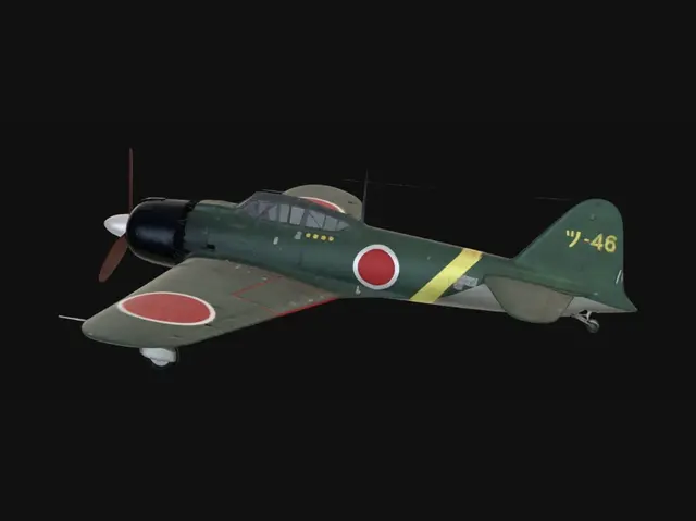 3D model for Mitsubishi A6M Zero Top-Down View