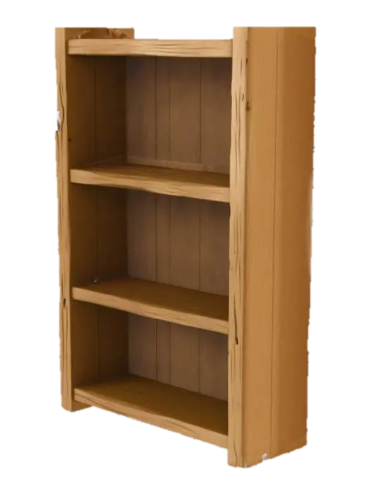 Wooden Bookshelf, #Halloween2025# - Shelf 3D model, vytvořený pomocí AI