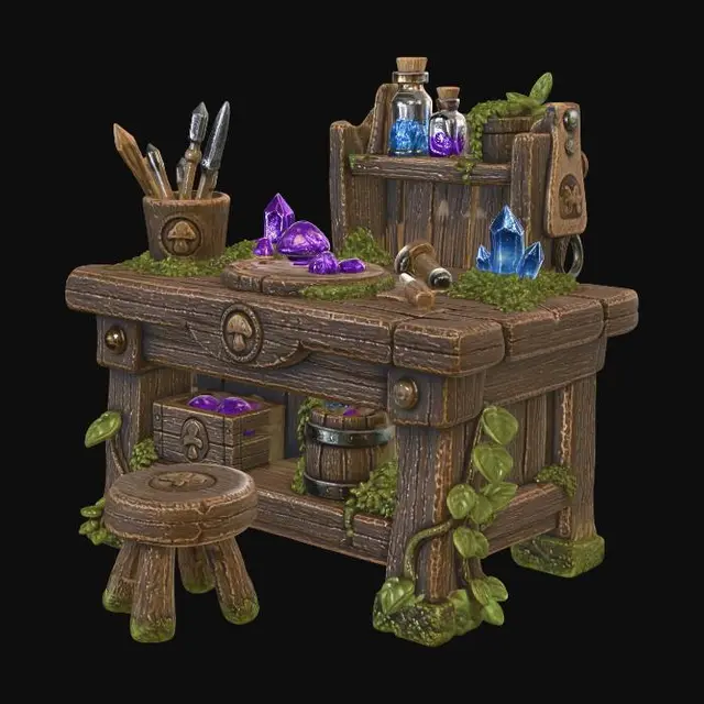 3D model for Enchanted Crystal Crafting Bench